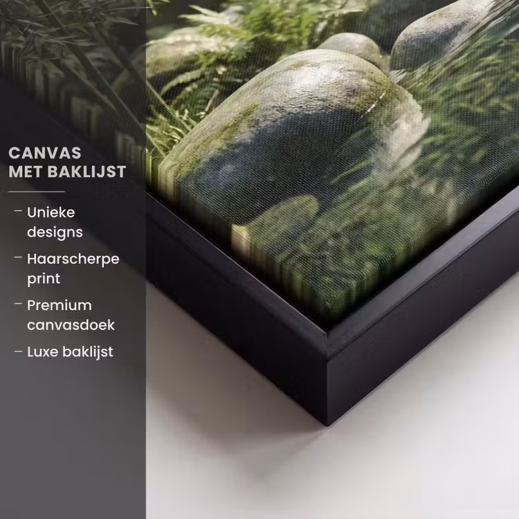 Canvas met lijst - Beek - Waterval - Natuur - Groen — 5