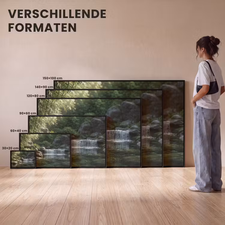Canvas met lijst - Beek - Waterval - Natuur - Groen — 7