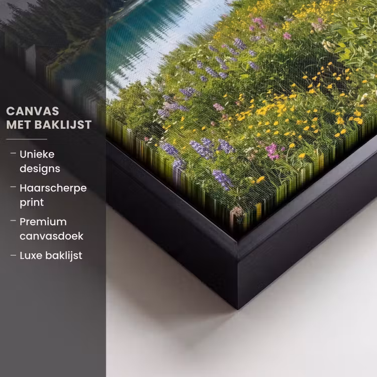 Canvas met lijst - Bergen - Meer - Landschap - Blauw — 5