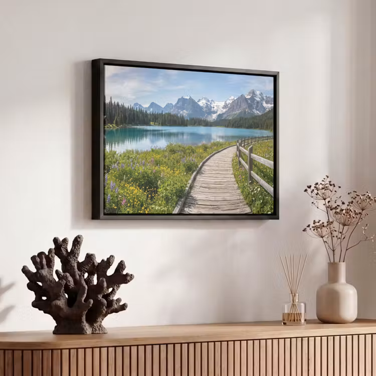 Canvas met lijst - Bergen - Meer - Landschap - Blauw — 6