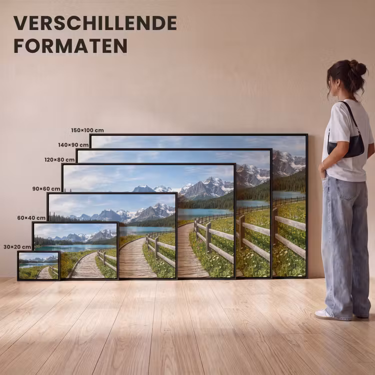 Canvas met lijst - Bergen - Meer - Landschap - Blauw — 7
