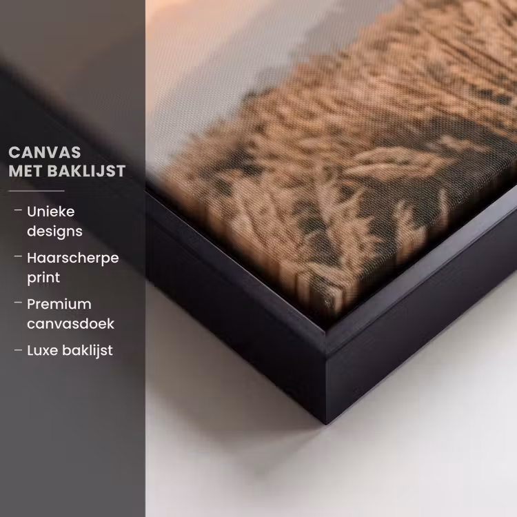 Canvas met lijst - Gras - Veld - Zon - Natuur — 5