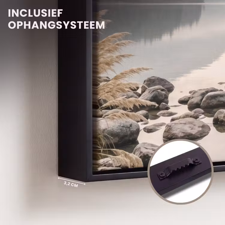 Canvas met lijst - Meer - Bergen - Landschap - Groen — 3