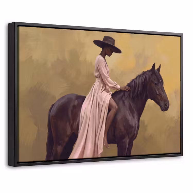 Canvas met lijst - Paard - Klassiek - Oker — 1