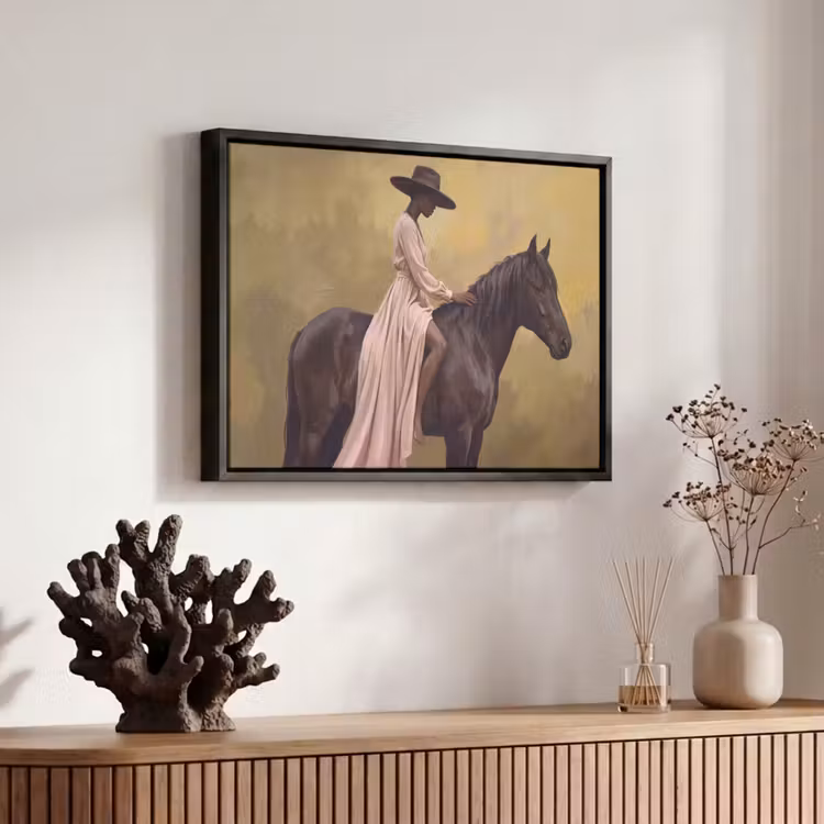 Canvas met lijst - Paard - Klassiek - Oker — 6