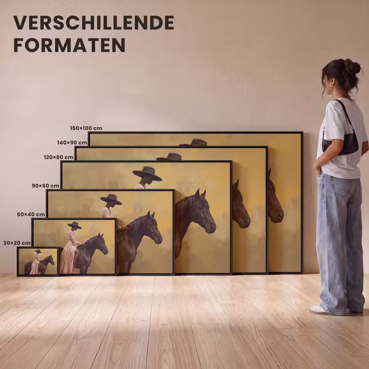 Canvas met lijst - Paard - Klassiek - Oker — 7