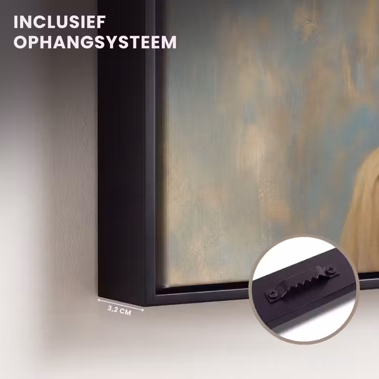 Canvas met lijst - Portret - Vlinder - Kleurrijk — 3