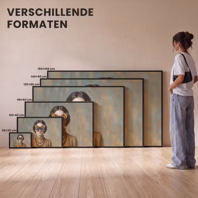 Canvas met lijst - Portret - Vlinder - Kleurrijk — 7