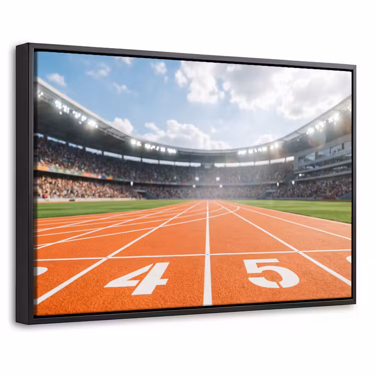 Canvas met lijst - Sintelbaan - Stadion - Sport -Oranje — 1