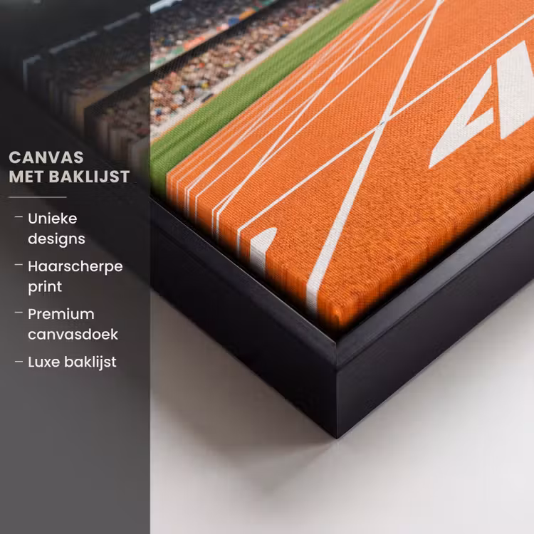 Canvas met lijst - Sintelbaan - Stadion - Sport -Oranje — 5