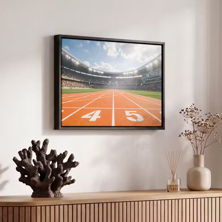 Canvas met lijst - Sintelbaan - Stadion - Sport -Oranje — 6