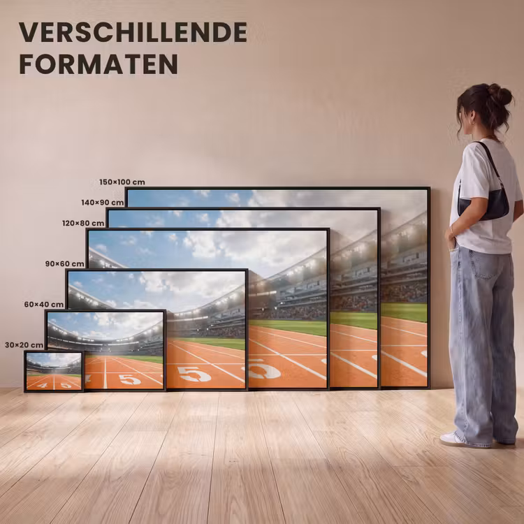 Canvas met lijst - Sintelbaan - Stadion - Sport -Oranje — 7
