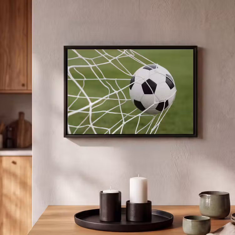 Canvas met lijst - Voetbal - Goal - Net - Sport — 2