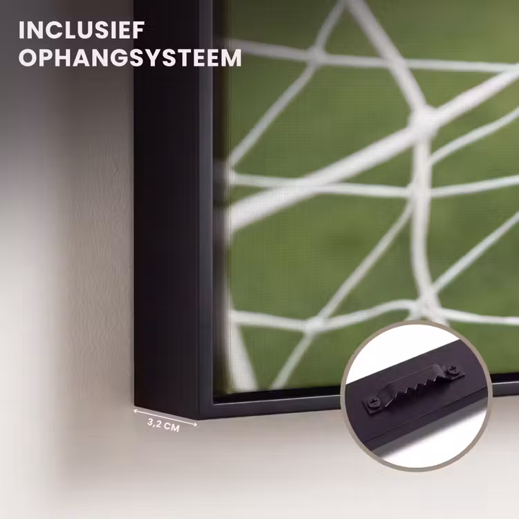 Canvas met lijst - Voetbal - Goal - Net - Sport — 3