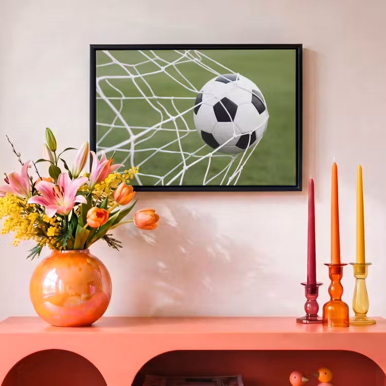 Canvas met lijst - Voetbal - Goal - Net - Sport — 4