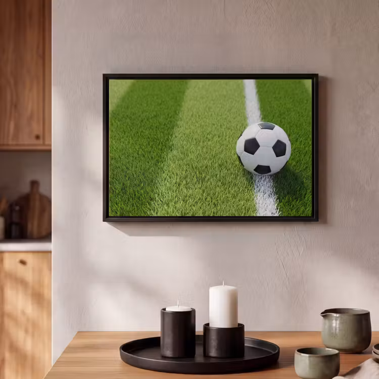 Canvas met lijst - Voetbal - Grasveld - Sport - Groen — 2