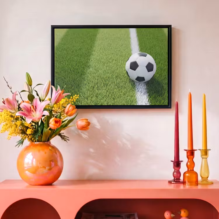Canvas met lijst - Voetbal - Grasveld - Sport - Groen — 4