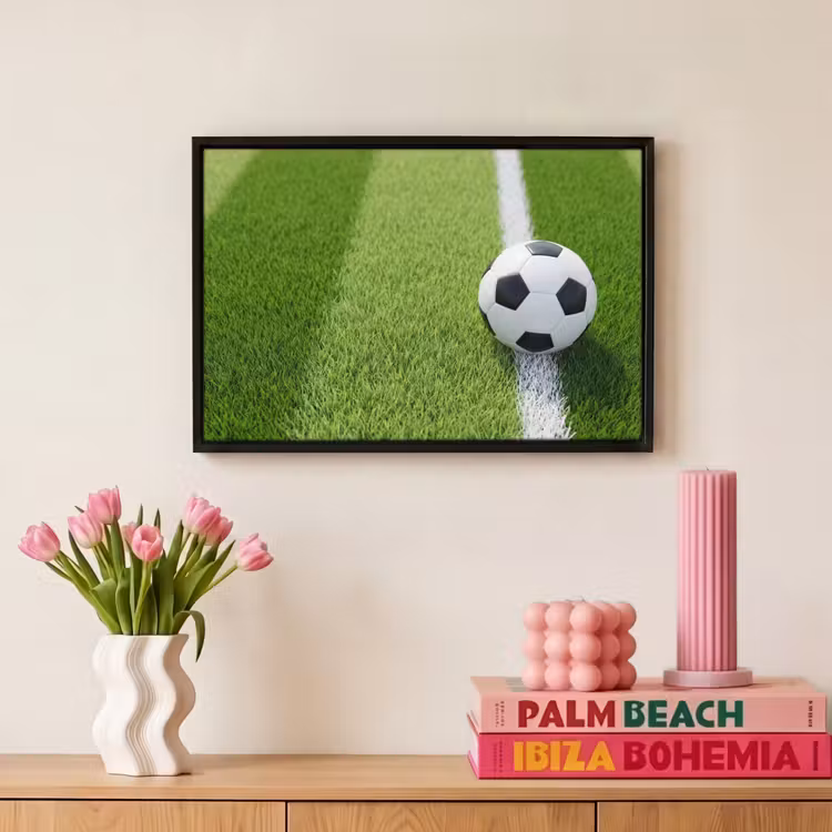 Canvas met lijst - Voetbal - Grasveld - Sport - Groen — 8