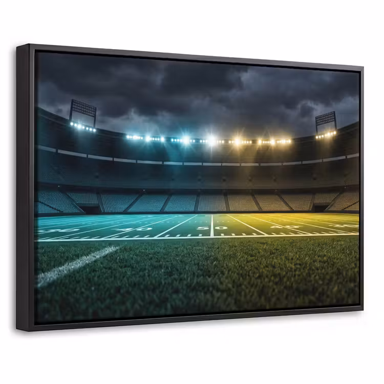 Canvas met lijst - Voetbal - Stadion - Nacht - Modern — 1