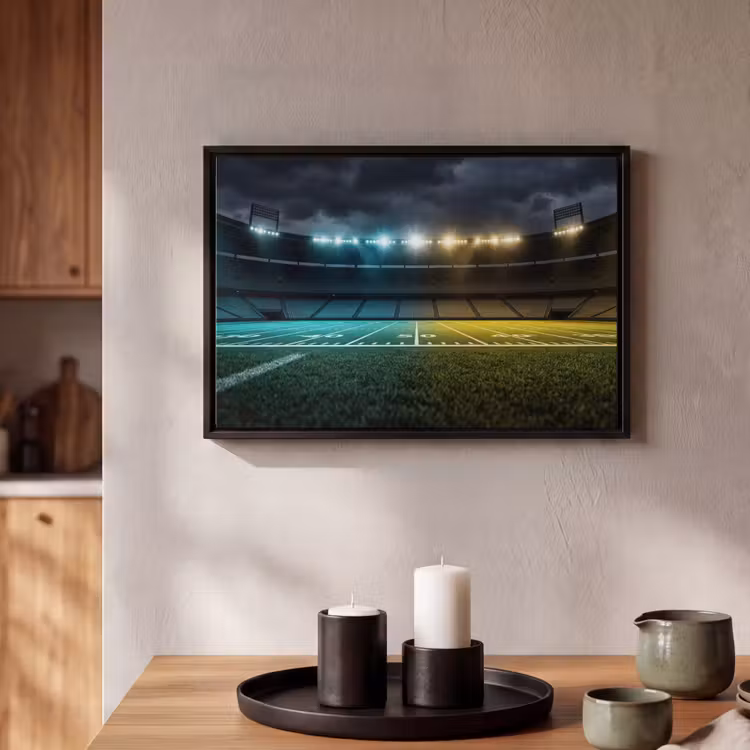 Canvas met lijst - Voetbal - Stadion - Nacht - Modern — 2