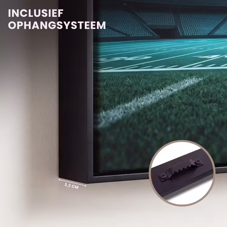 Canvas met lijst - Voetbal - Stadion - Nacht - Modern — 3