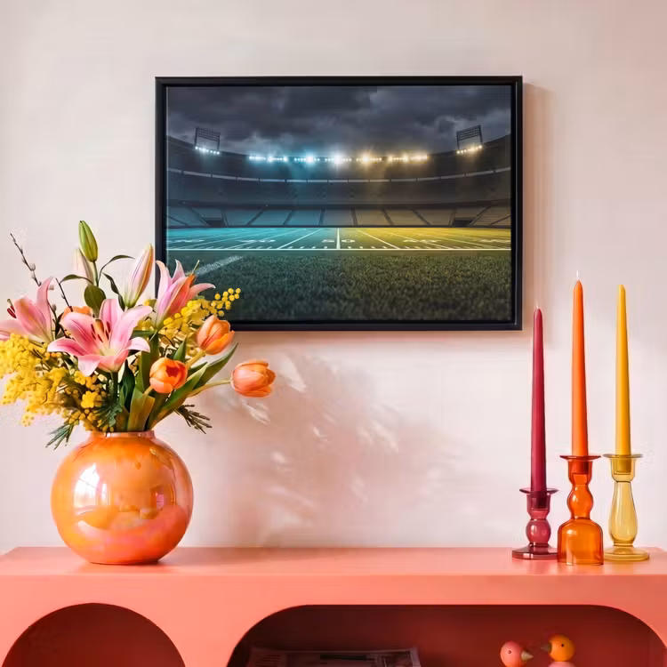 Canvas met lijst - Voetbal - Stadion - Nacht - Modern — 4