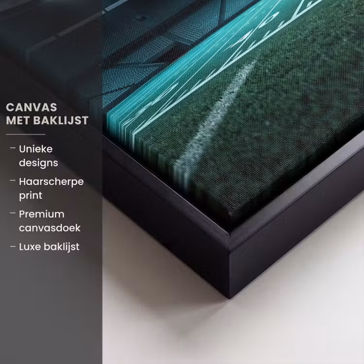 Canvas met lijst - Voetbal - Stadion - Nacht - Modern — 5
