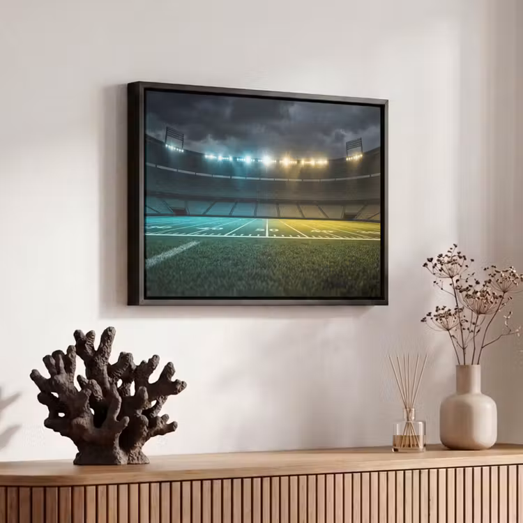 Canvas met lijst - Voetbal - Stadion - Nacht - Modern — 6
