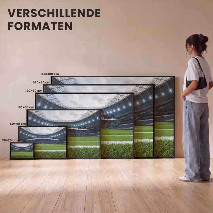 Canvas met lijst - Voetbal - Stadion - Sport - Groen — 7