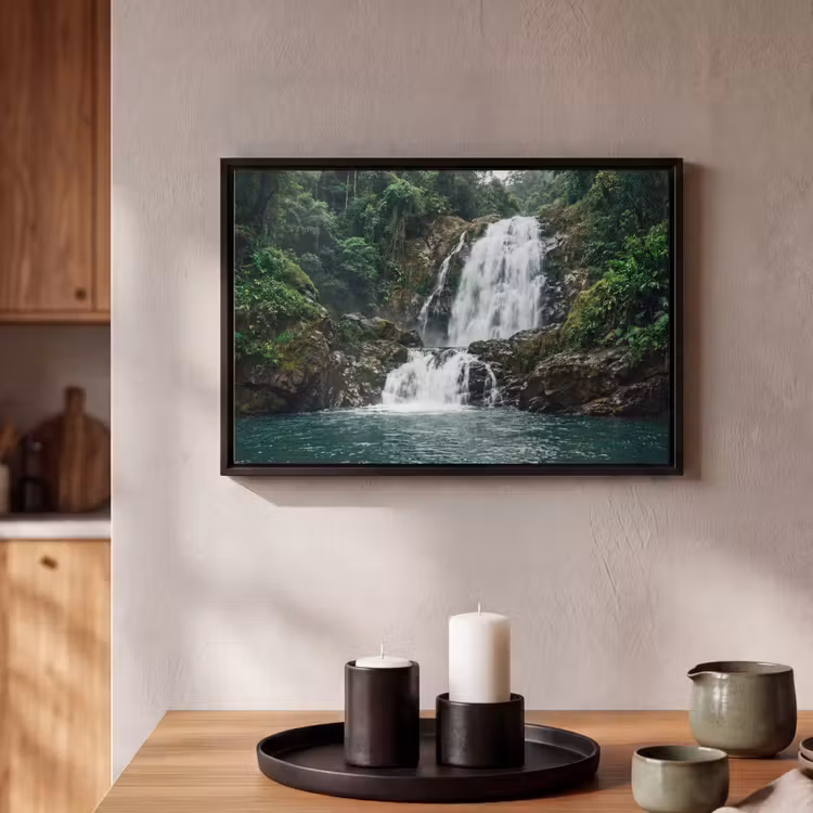 Canvas met lijst - Waterfall - Forest - Nature - Greenkhgyguyg — 2