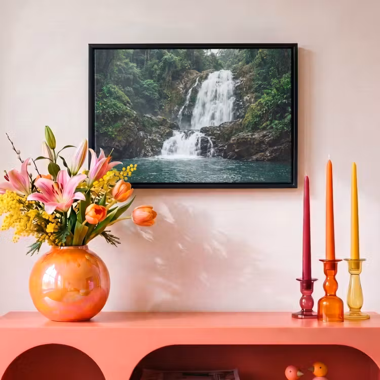 Canvas met lijst - Waterfall - Forest - Nature - Greenkhgyguyg — 4