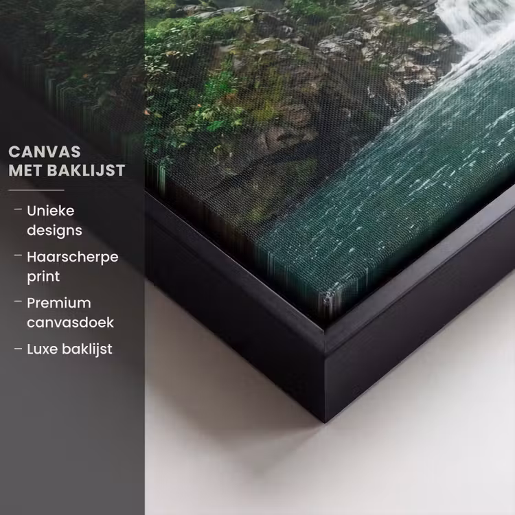Canvas met lijst - Waterfall - Forest - Nature - Greenkhgyguyg — 5