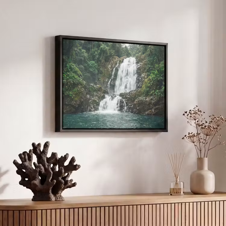 Canvas met lijst - Waterfall - Forest - Nature - Greenkhgyguyg — 6