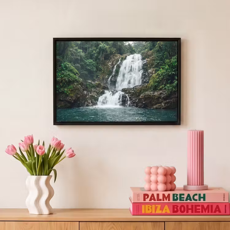 Canvas met lijst - Waterfall - Forest - Nature - Greenkhgyguyg — 8