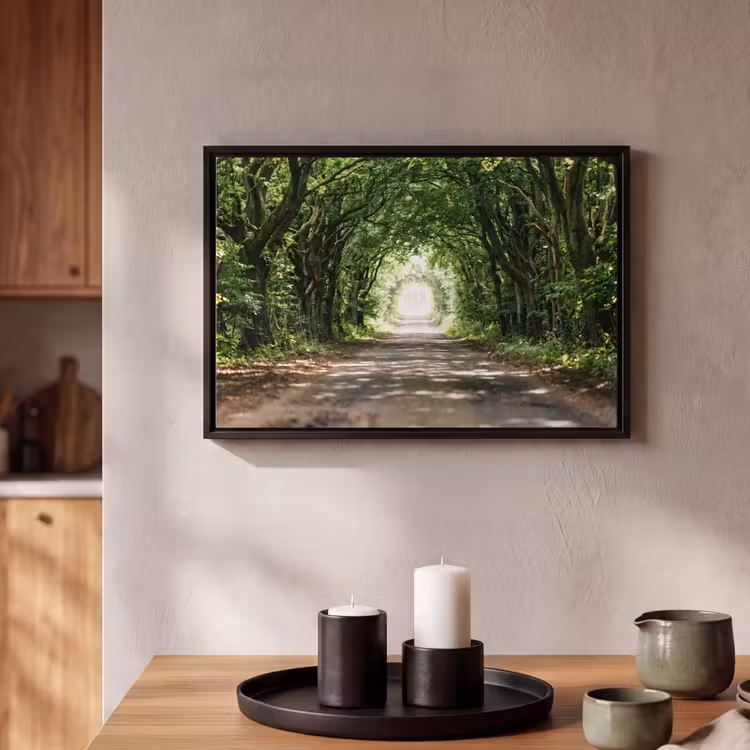 Canvas met lijst - Weg - Bomen - Natuur - Groen — 2