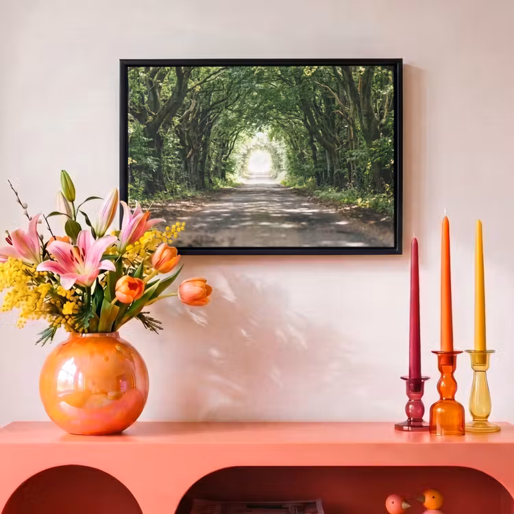 Canvas met lijst - Weg - Bomen - Natuur - Groen — 4