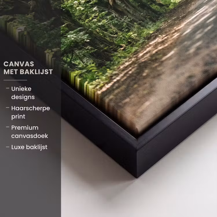 Canvas met lijst - Weg - Bomen - Natuur - Groen — 5