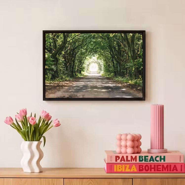 Canvas met lijst - Weg - Bomen - Natuur - Groen — 8