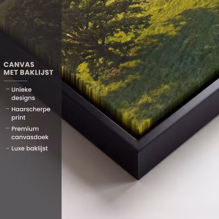 Canvas met lijst - Weg - Weide - Natuur - Groen — 5