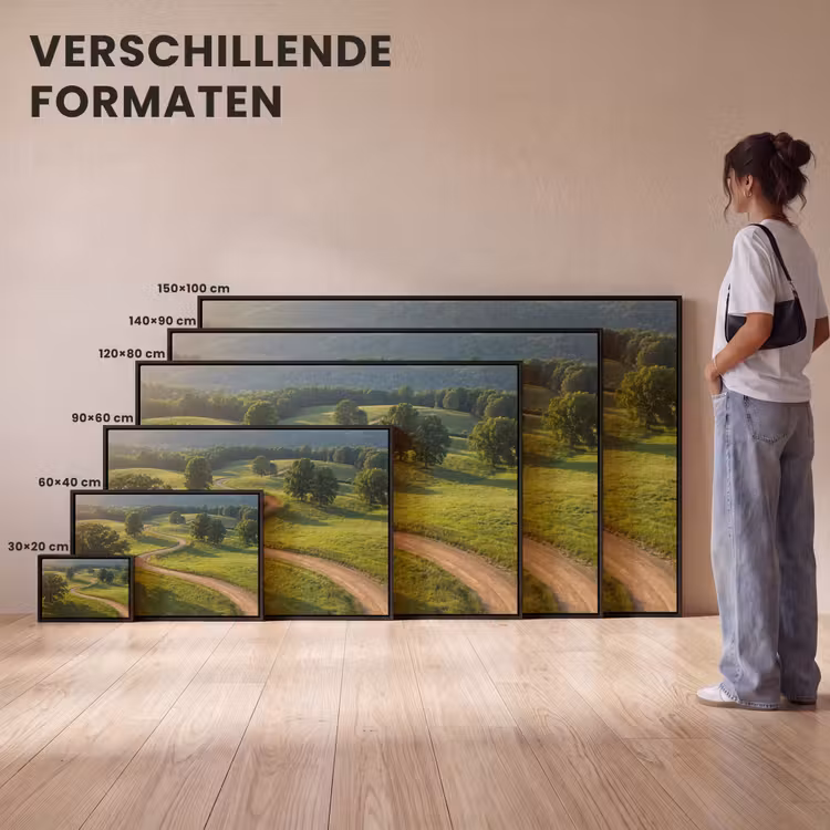 Canvas met lijst - Weg - Weide - Natuur - Groen — 7
