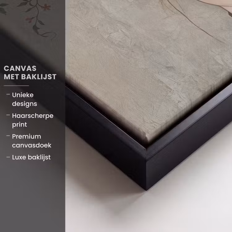 Canvas met lijst - Woman - Butterfly - Art - Classic - Muted — 5