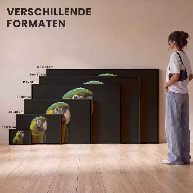 Canvas met lijst - Ara - Portret - Groen — 7