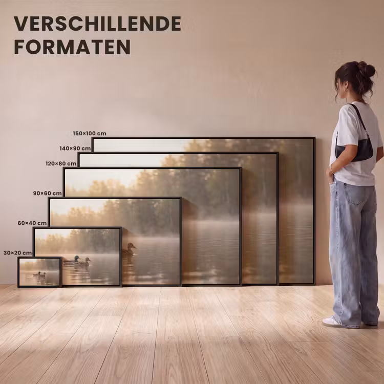 Canvas met lijst - Eenden - Water - Mist - Natuur — 7