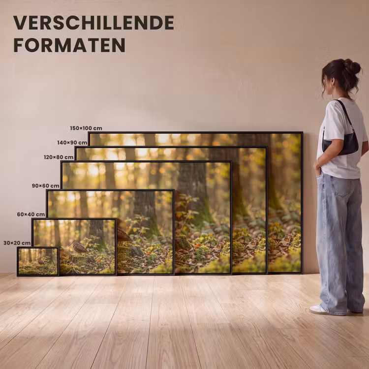 Canvas met lijst - Houtsnip - Bos - Bladeren - Herfst - Gecamoufleerd — 7