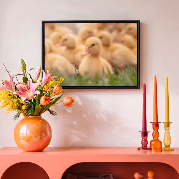 Canvas met lijst - Pijltje - Eend - Natuur - Geel — 4