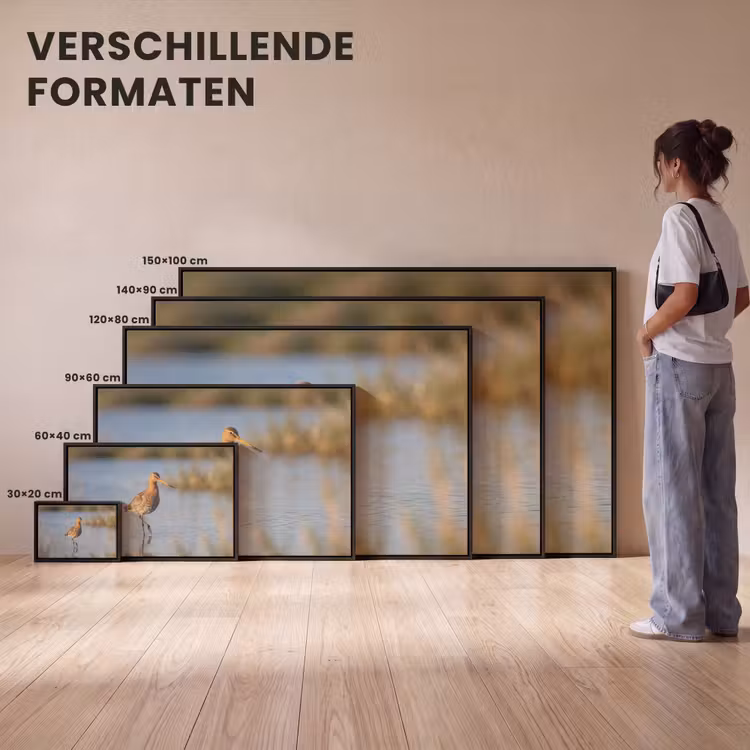 Canvas met lijst - Vogel - Steltloper - Water - Natuur — 7
