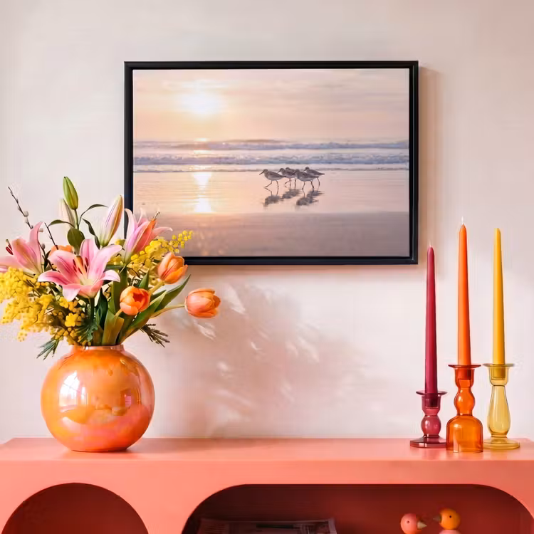 Canvas met lijst - Zee - Vogels - Strand — 4