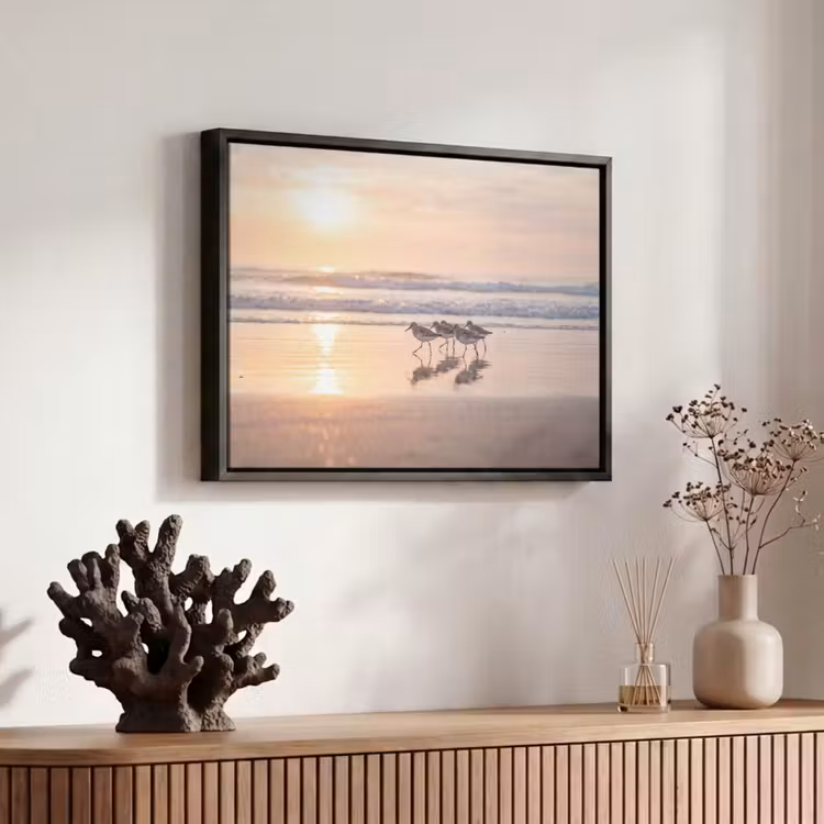 Canvas met lijst - Zee - Vogels - Strand — 6