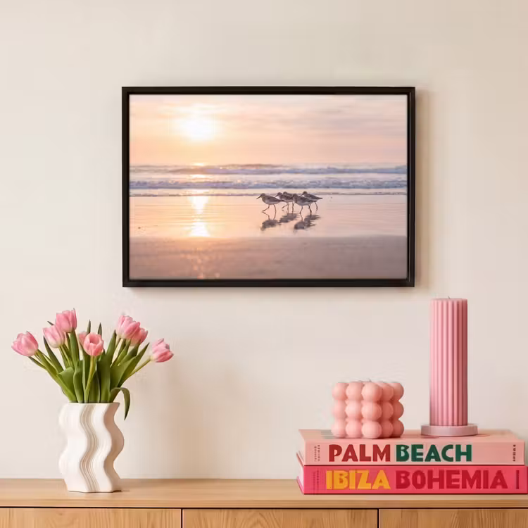 Canvas met lijst - Zee - Vogels - Strand — 8