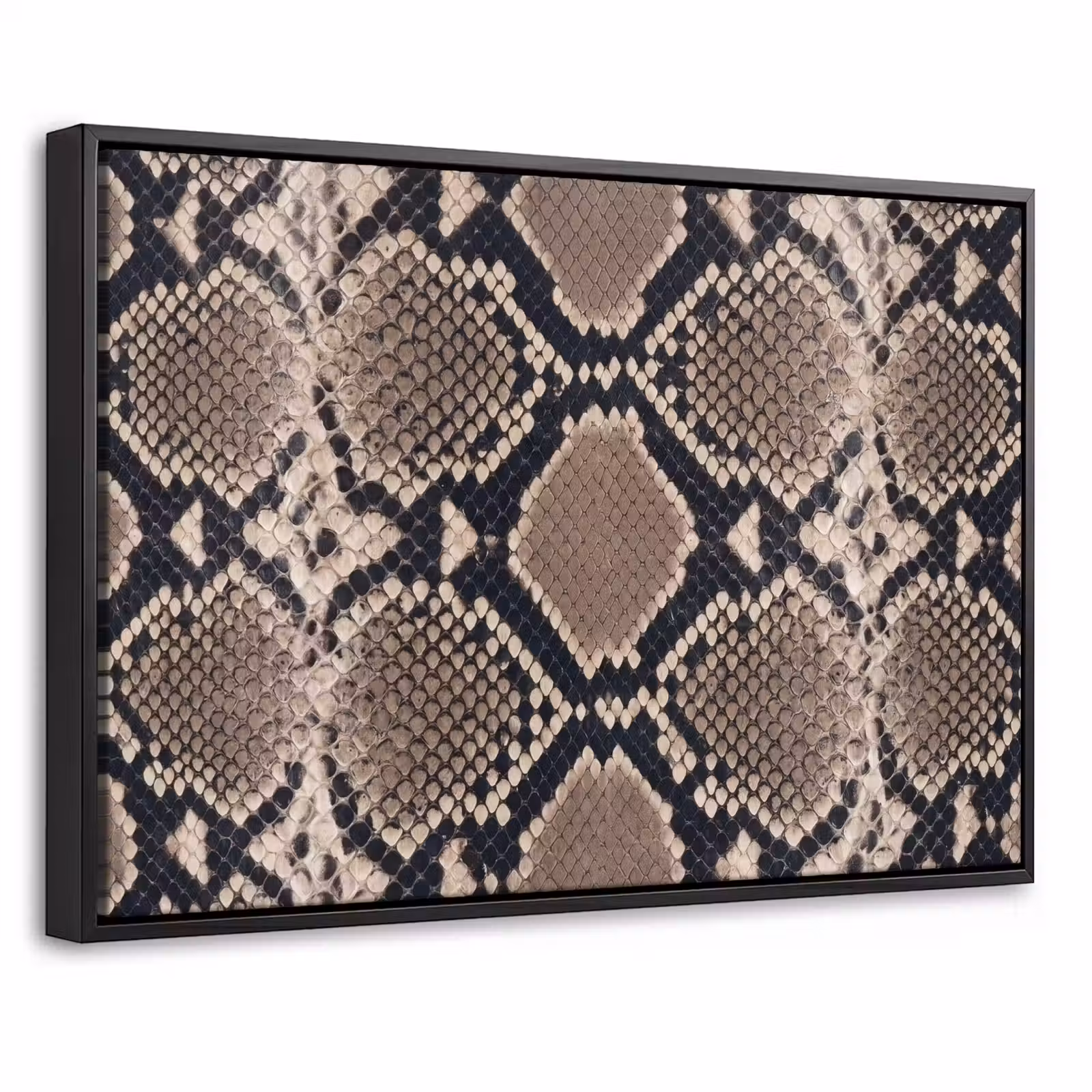 Canvas met lijst - Slangenprint - Python - Bruin — 1